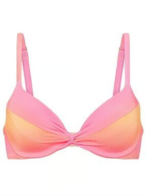 Victoria's Secret Swim Twist Push-Up Bikini Top Ombré Pink Sz 32C NWT